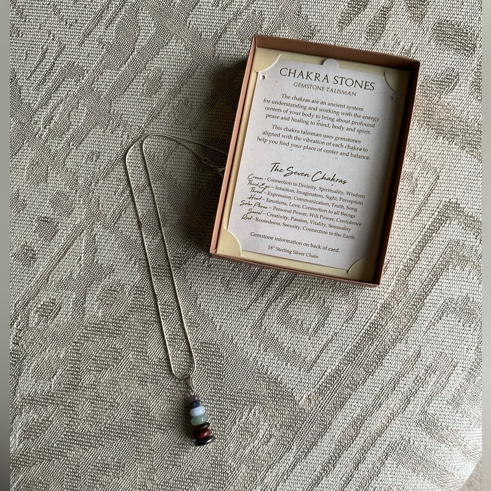NWT Sterling Silver and Chakra Stones Necklace